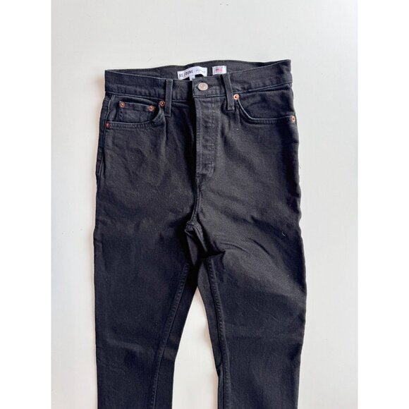 REDONE 90's Black High Rise Skinny Leg Ankle Jeans, Size 28 - Picture 6 of 16